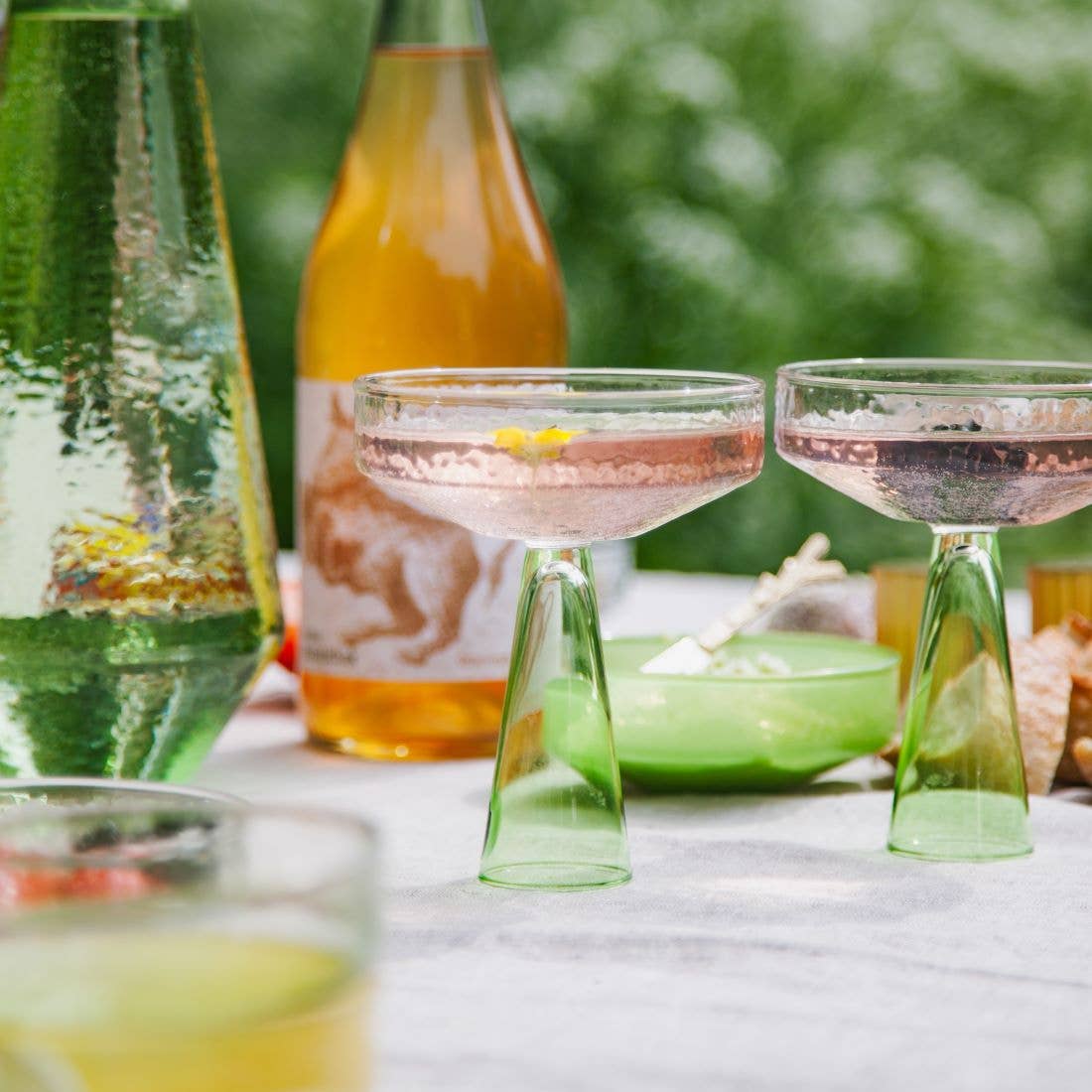 Champagne Coupe Claude | set of 2 | green