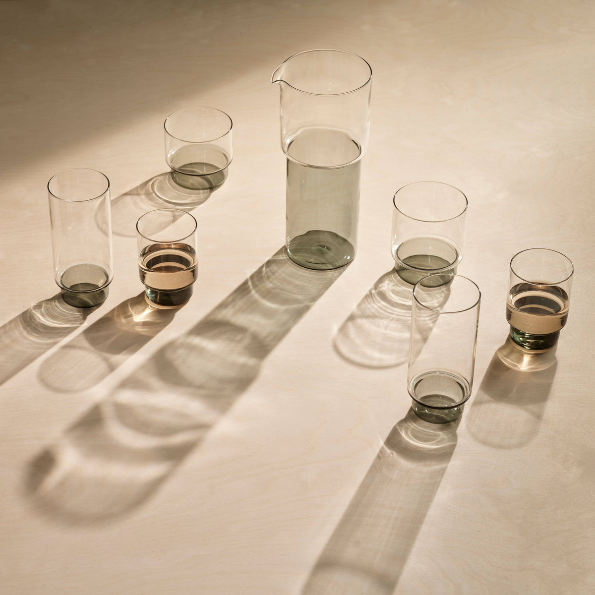RYE Short Tumbler Glass / SET OF 2: Clear + Smoke