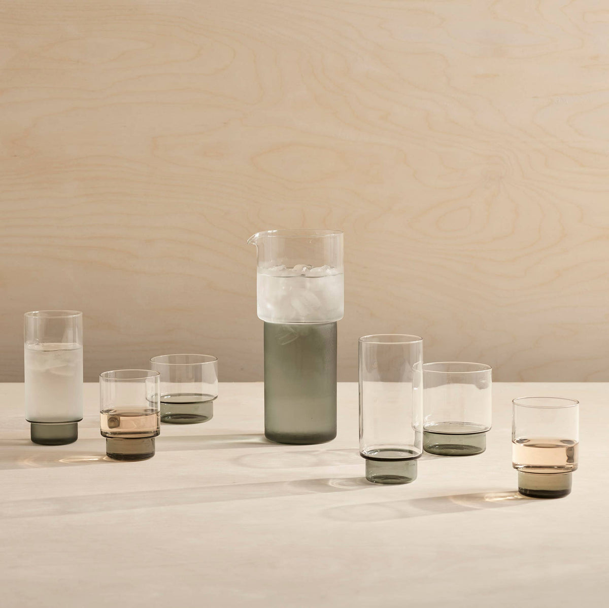 RYE Short Tumbler Glass / SET OF 2: Clear + Smoke