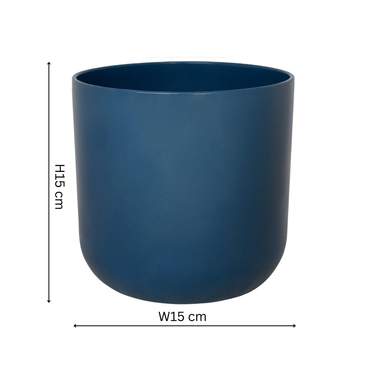 Lisbon Ceramic Indoor Planter H15cm D15cm: Anthracite