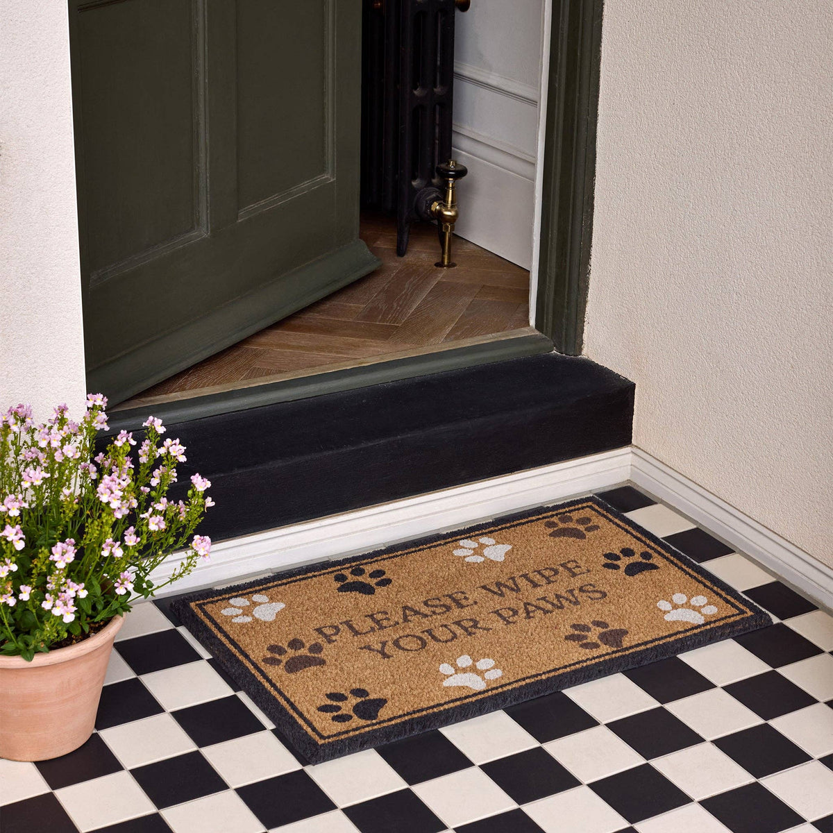 My Mat Printed Coir Wipe Your Paws Border: 45x75