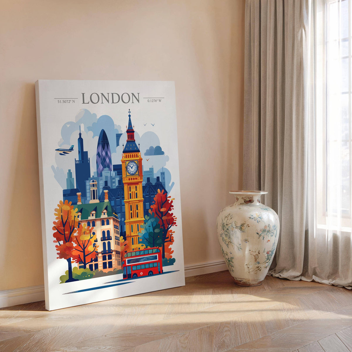 London Skyline Travel Print Wall Art, London Skyline Travel Poster, London City, England City Art, UK Art Gift, London Lovers Gift: Fine Art Print / A3 – 11.7 x 16.5