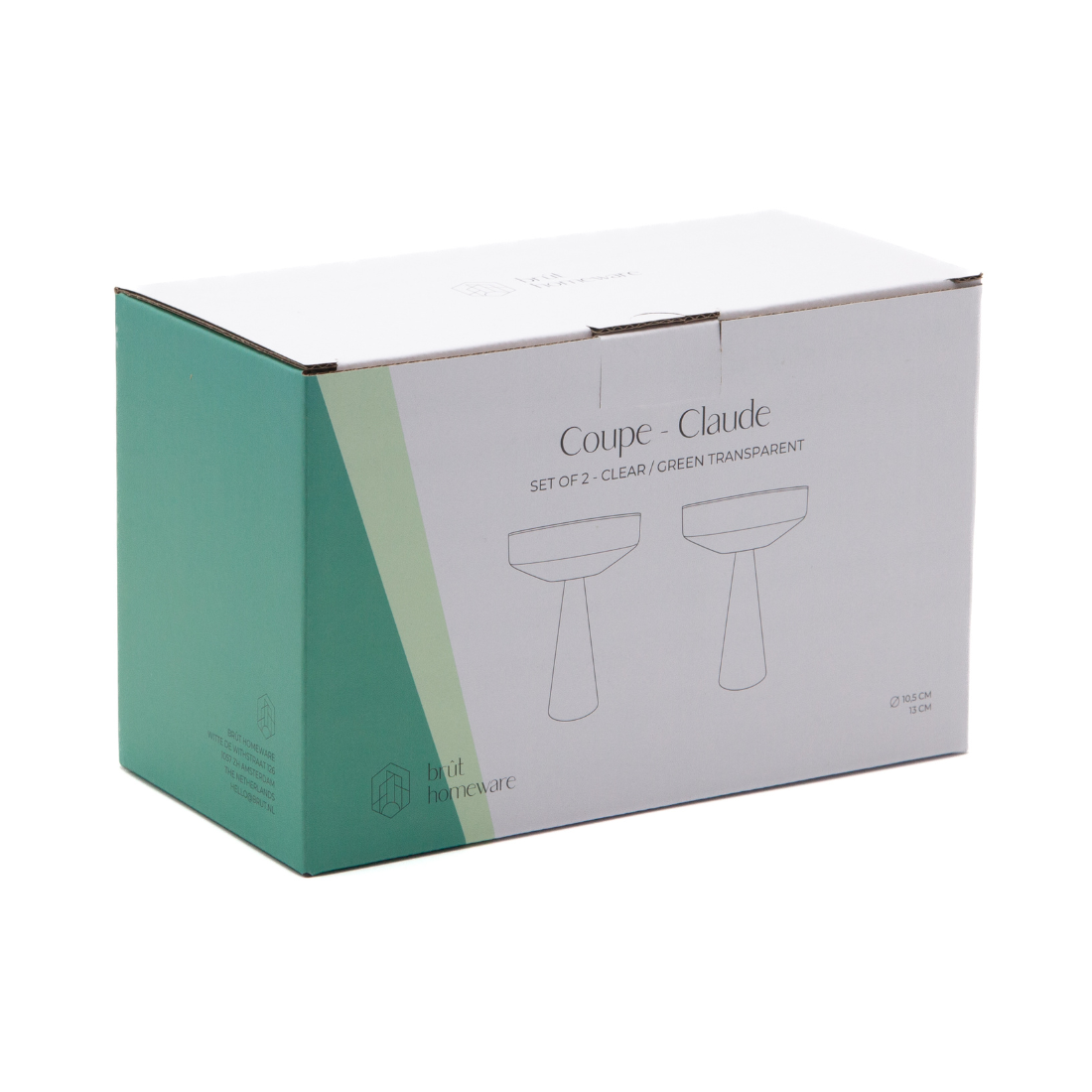 Coupe Claude, clear / green, set of 2