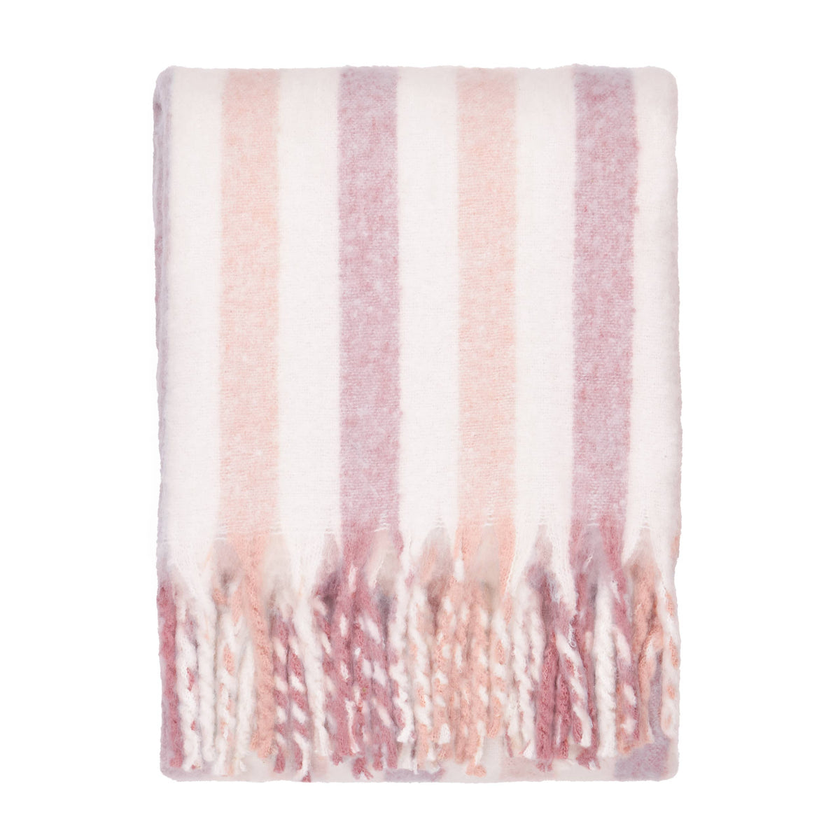 Beechwood Woven Stripe Throw Camellia: Camellia / 140 x 180cm