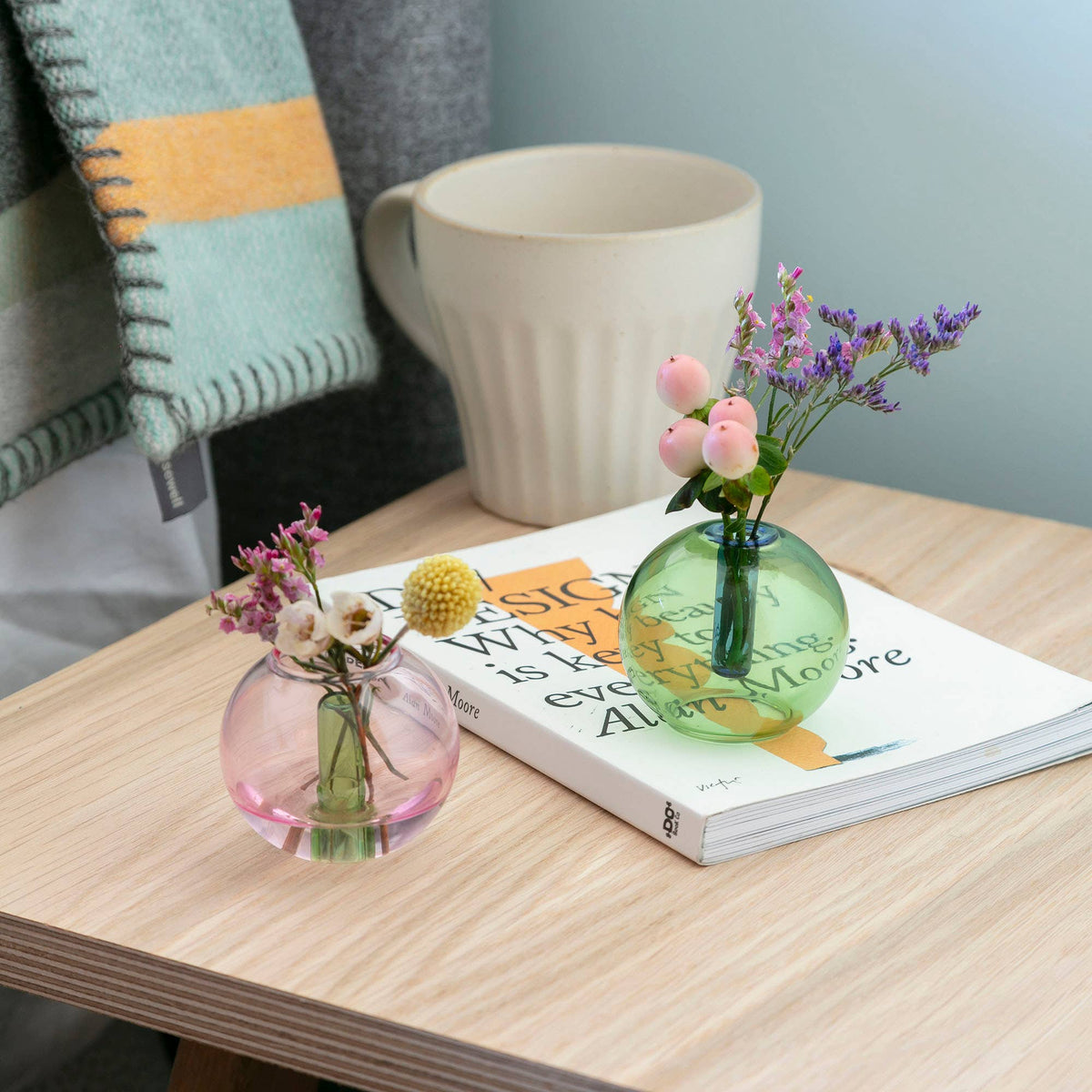 Mini Bubble Glass Vase: Lilac and Peach