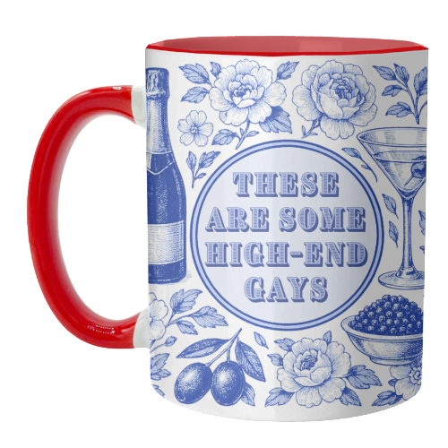 Mugs 'High-end Gays' by Lilly Rose: Mug Colour Inner & Handle 11oz - Blue