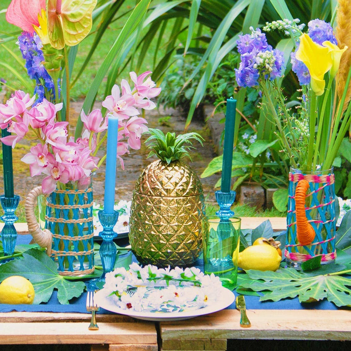 Ceramic Pineapple Ice Bucket | Summer Party Decor |