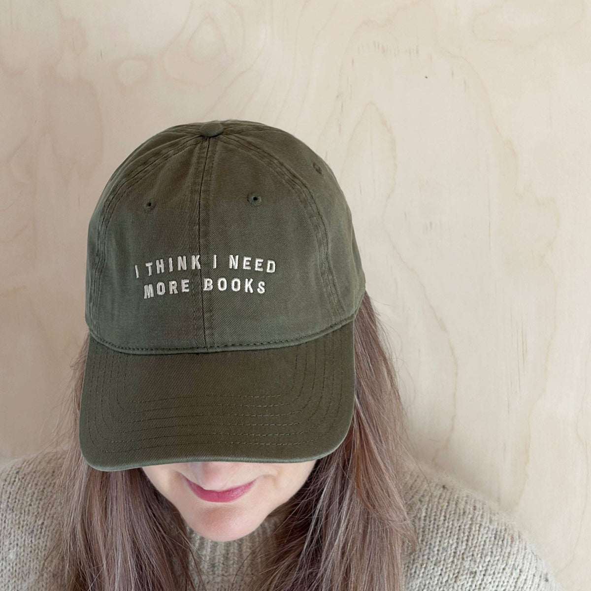 I Think I Need More Books - Cotton Baseball Cap - Olive
