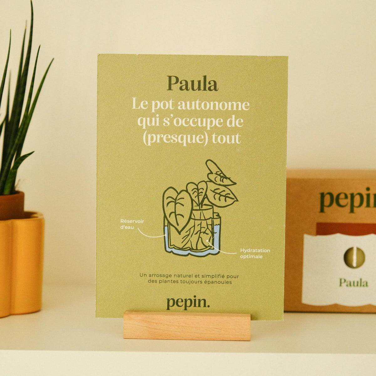 Self-watering pot Paula - Sage green