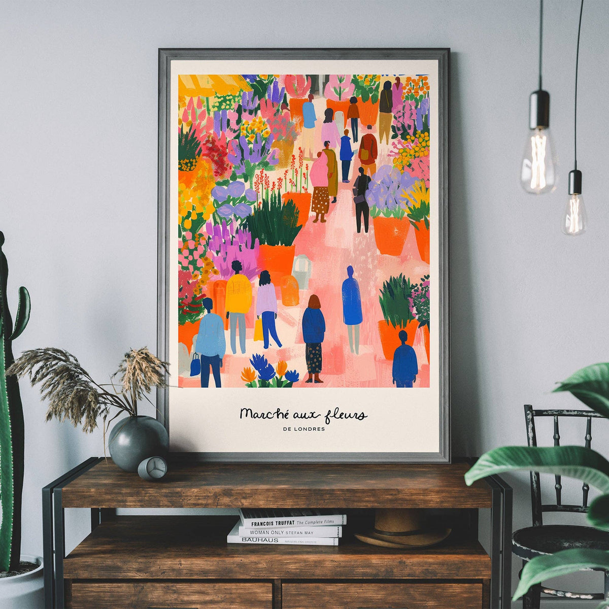 Flower Market of London Abstract Painting Print: Matte / 11 ¾ x 15 ¾ in | 30x40 cm