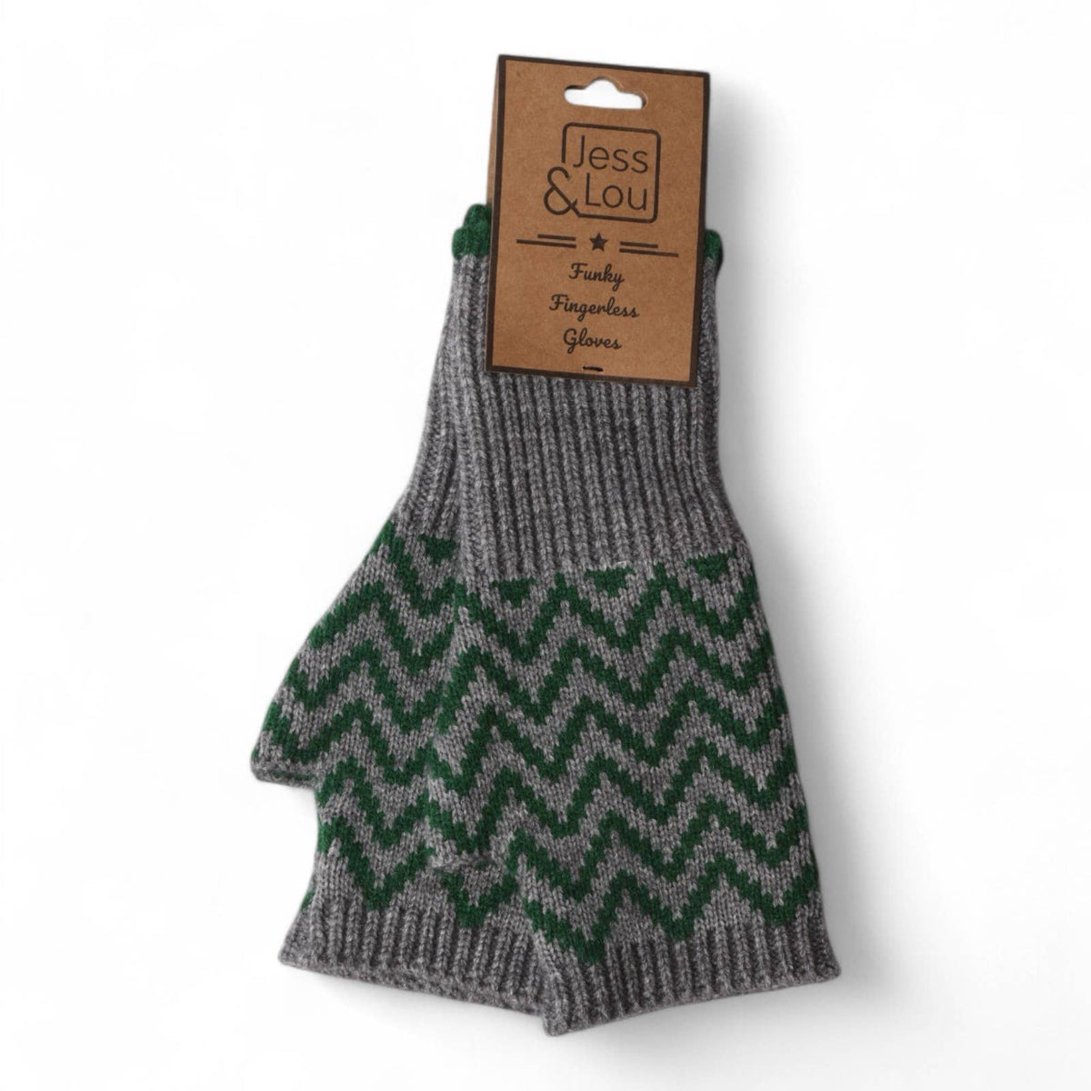 Herringbone Fingerless Glove/Wrist Warmer: Black