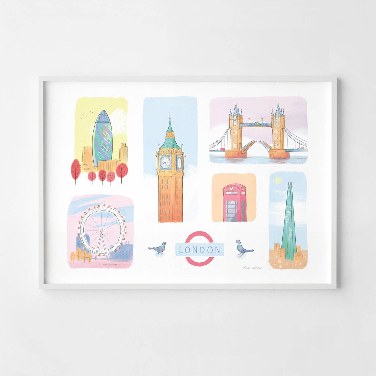 London Landmarks London Print: A3