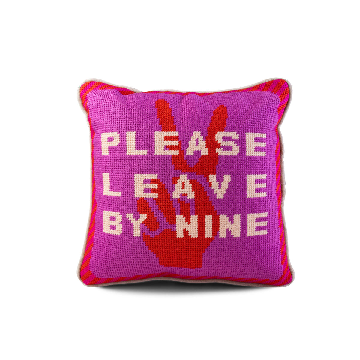 Leave by Nine Needlepoint Cushion