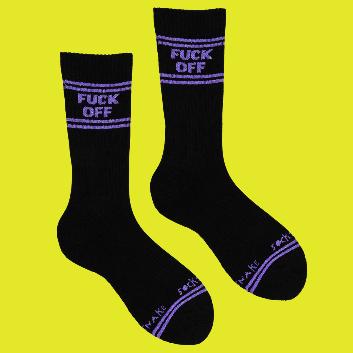 Sweary Sport Socks - Fuck Off: WHITE/BLACK / ONE SIZE (UK 5-11 / EU 38-45 / US 7-12)
