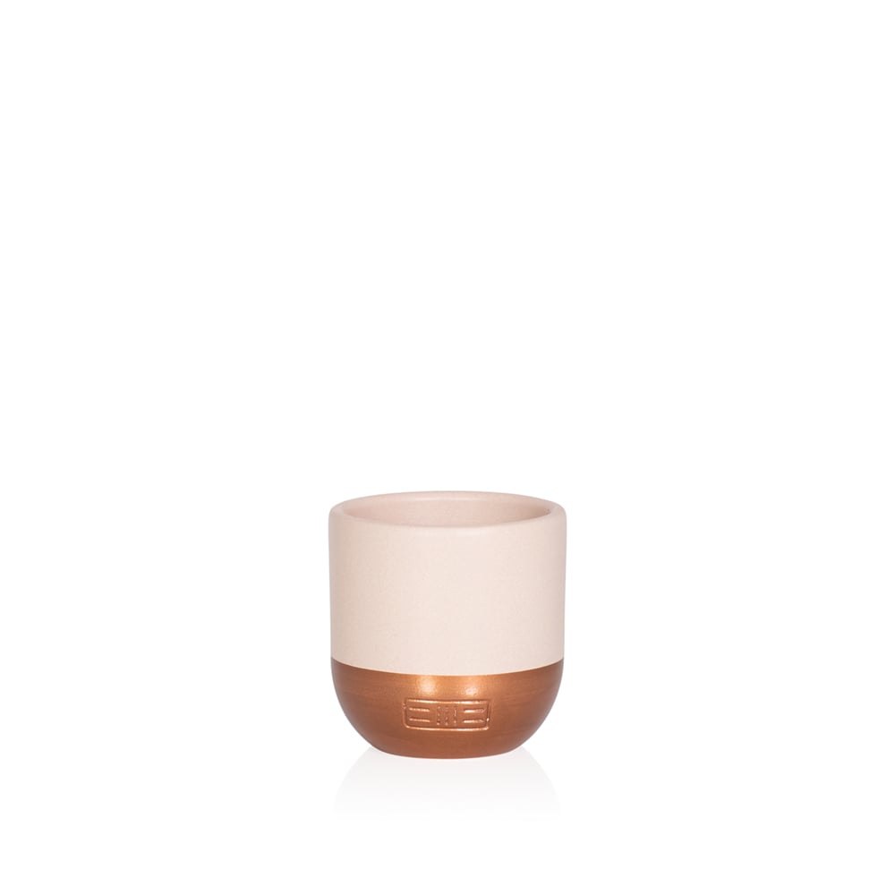 Indoor Metallic Dipped Pot/ Planter: Small / Pink And Copper