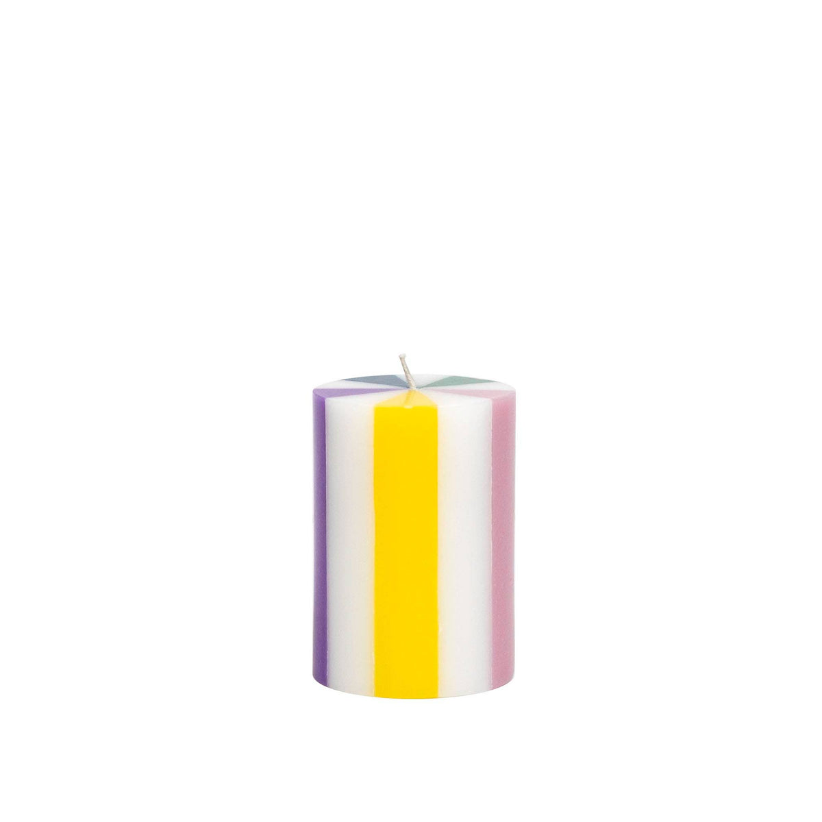 Stripe Pillar Candle S (STOCK): Bright Red / White