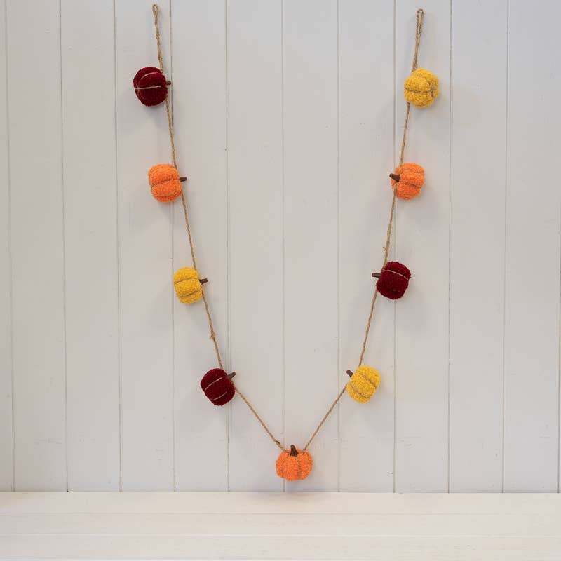 Boucle Pumpkin Garland Yellow Orange And Brown