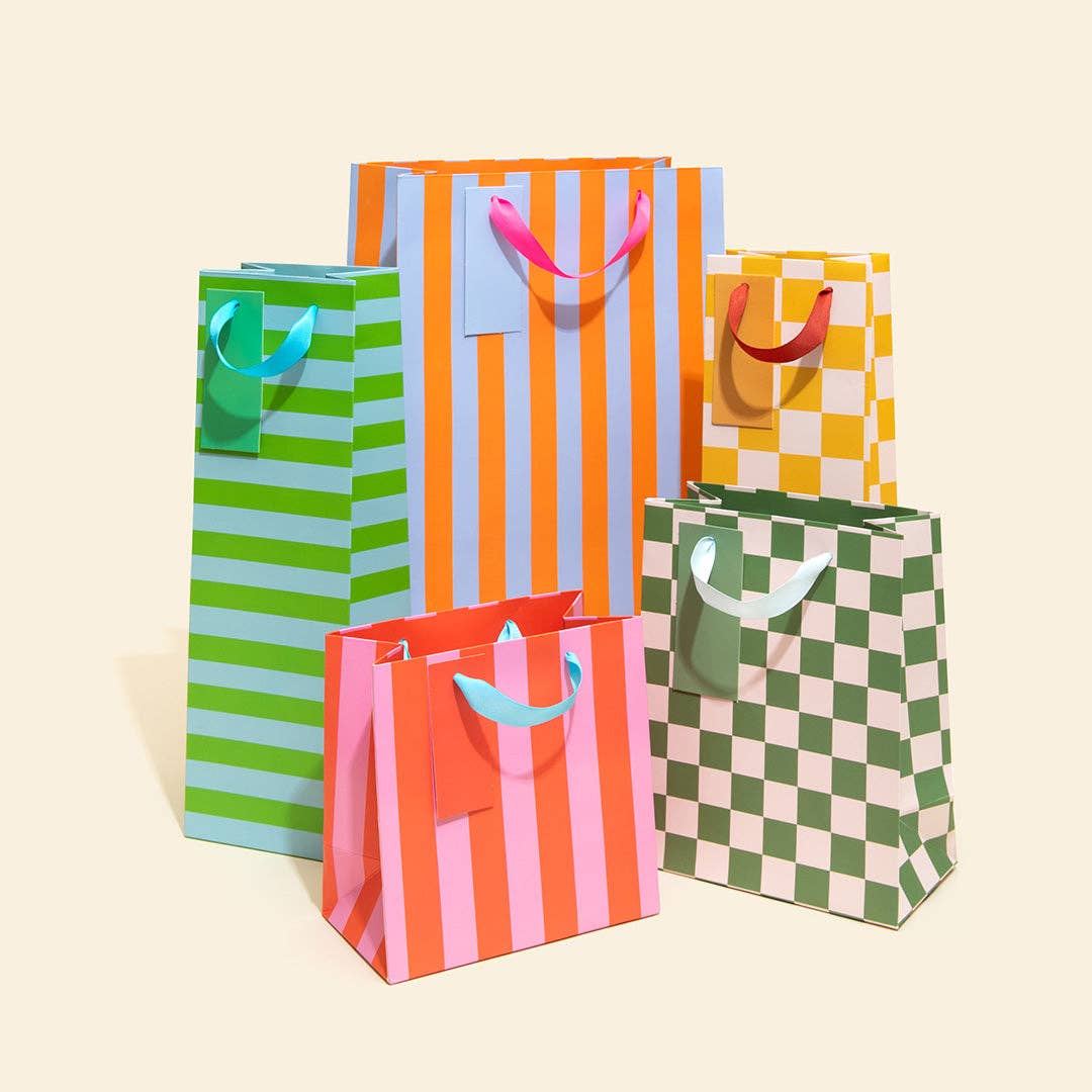 Pale Blue Checkerboard Small Gift Bag (12128)
