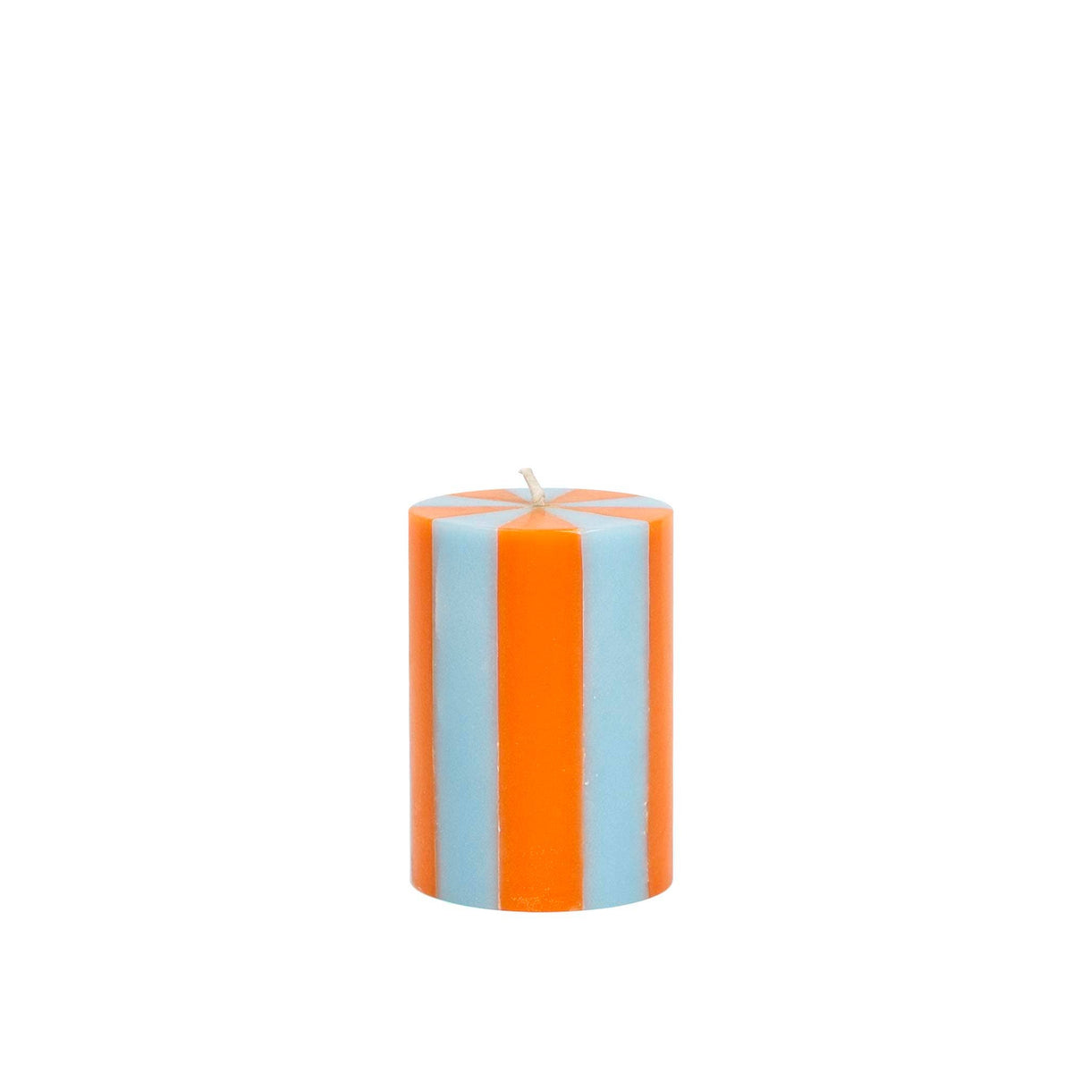 Stripe Pillar Candle S (STOCK): Bright Red / White