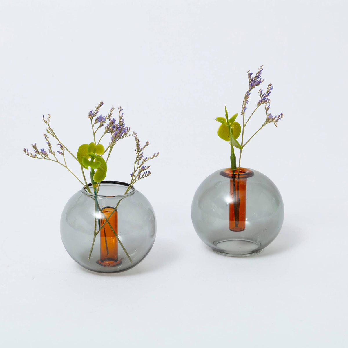 Mini Bubble Glass Vase: Lilac and Peach