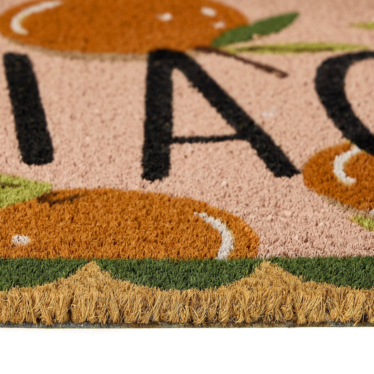 My Mat Printed Coir Ciao Orange Doormat: 45x75