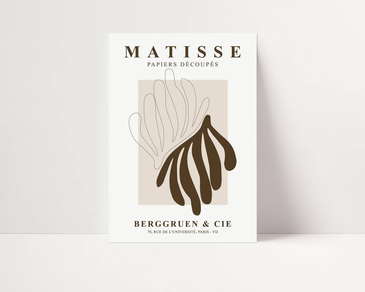 Brown Matisse Curves Print: A3