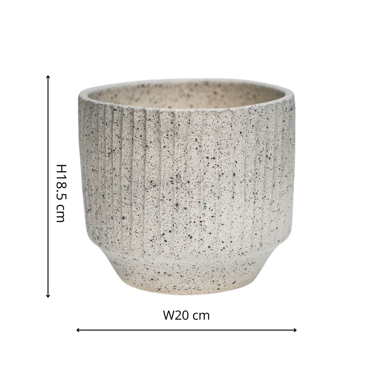 Solento Speckle Planter 20cm: Gray / Ceramic / English