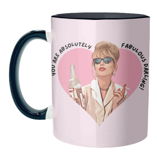 Mugs 'Absolutely Fabulous Darling!': Mug Colour Inner & Handle 11oz - Pink