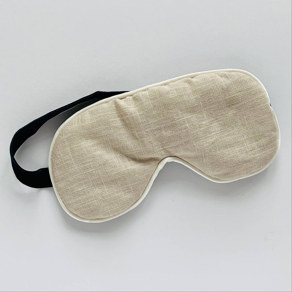 Slogan Linen Eyemasks: Pink Linen / Red / HIDING FROM THE SHIT SHOW