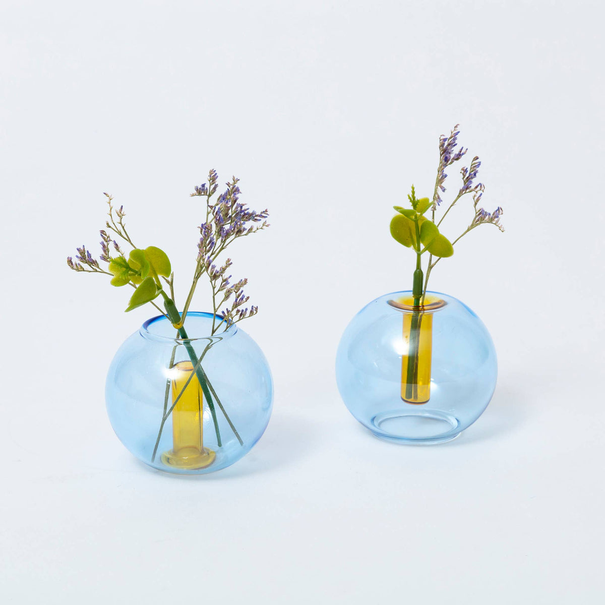 Mini Bubble Glass Vase: Lilac and Peach