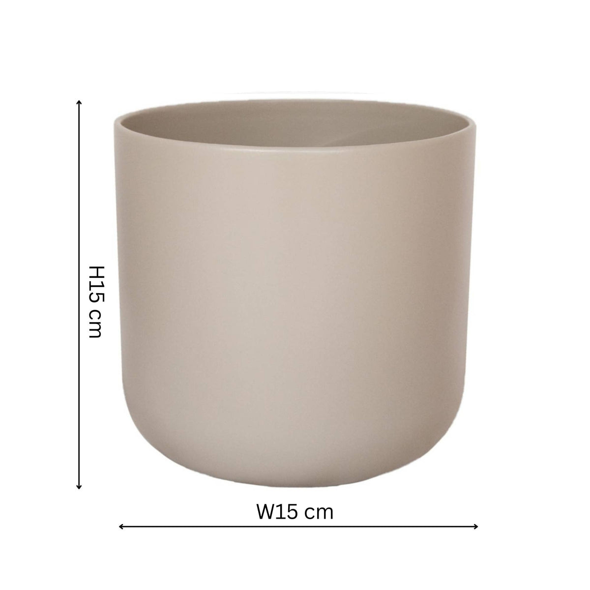 Lisbon Ceramic Indoor Planter H15cm D15cm: Anthracite