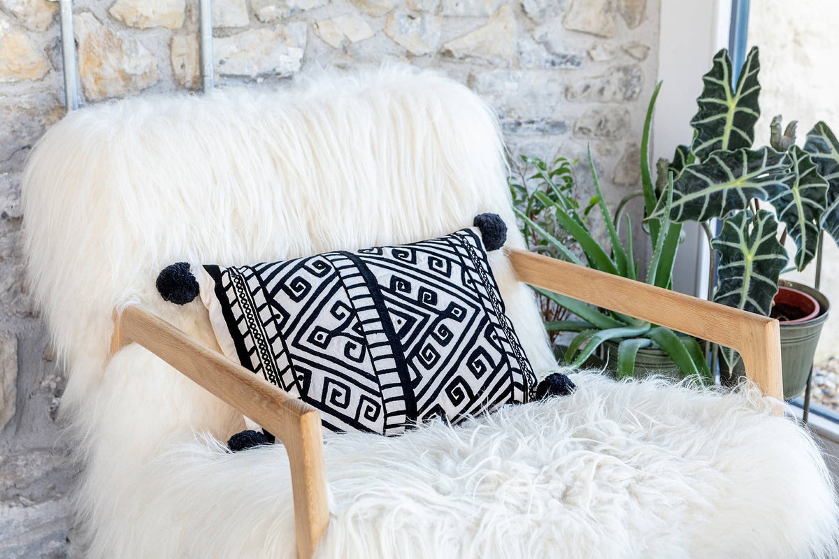 Jaipur mini monochrome cushion
