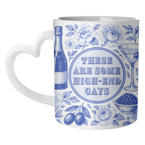Mugs 'High-end Gays' by Lilly Rose: Mug Colour Inner & Handle 11oz - Blue