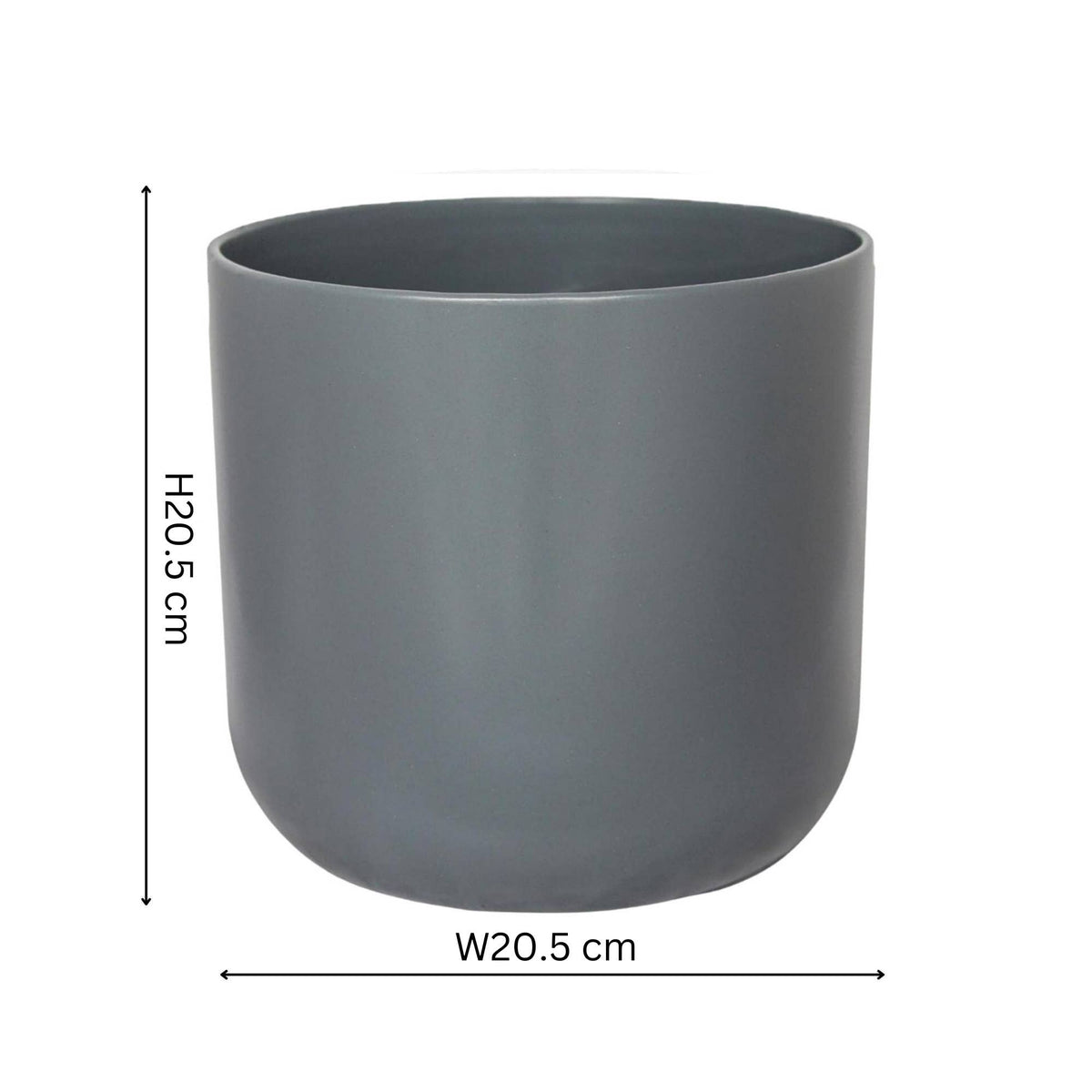 Lisbon Ceramic Indoor Planter H20.5cm D20.5cm: Anthracite