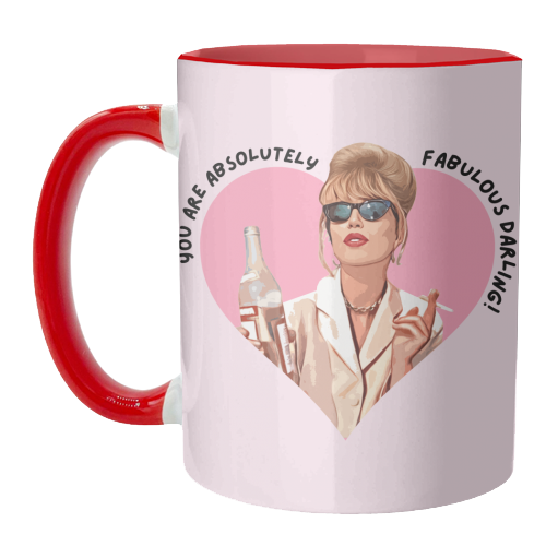 Mugs 'Absolutely Fabulous Darling!': Mug Colour Inner & Handle 11oz - Pink