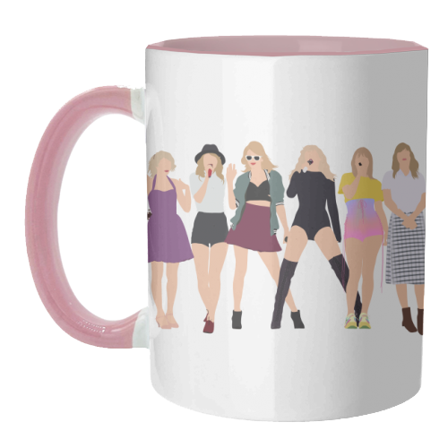 Mugs 'Eras' by Pink and Pip: Mug Colour Inner & Handle 11oz - Pink
