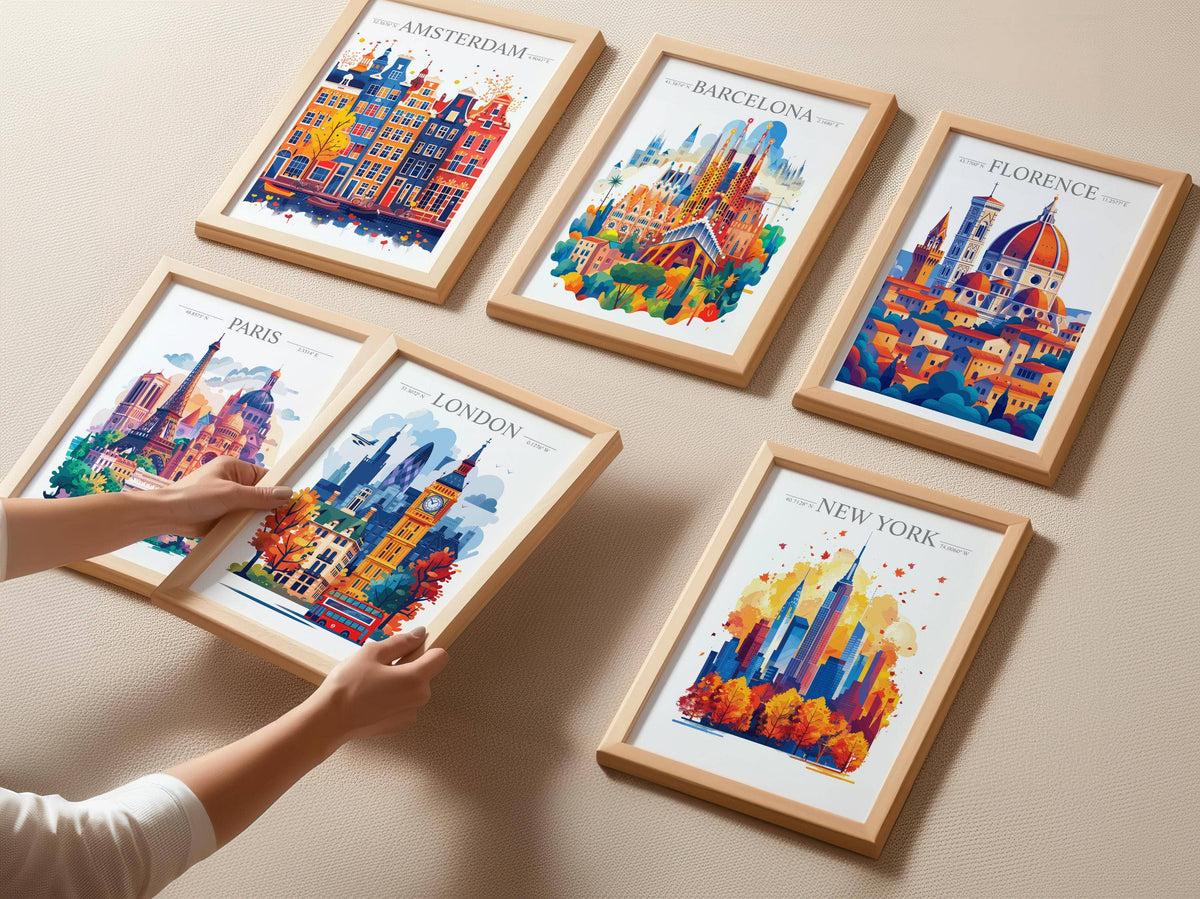 London Skyline Travel Print Wall Art, London Skyline Travel Poster, London City, England City Art, UK Art Gift, London Lovers Gift: Fine Art Print / A4 - 8.27 x11.69