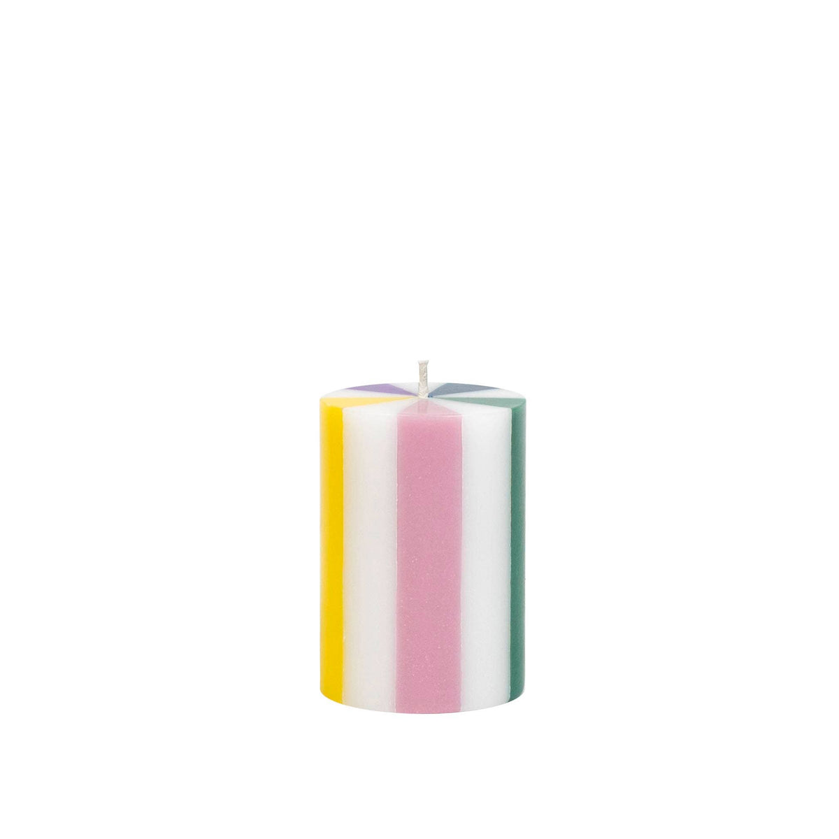 Stripe Pillar Candle S (STOCK): Bright Red / White