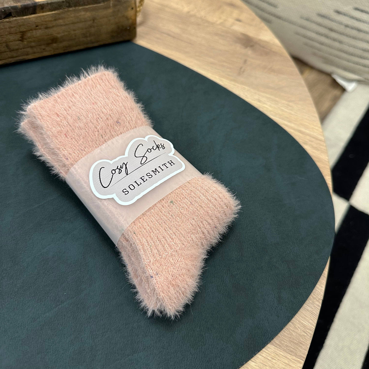 Fluffy Sprinkles Style Luxury Cosy Socks: Women's Blue Confetti 4-7