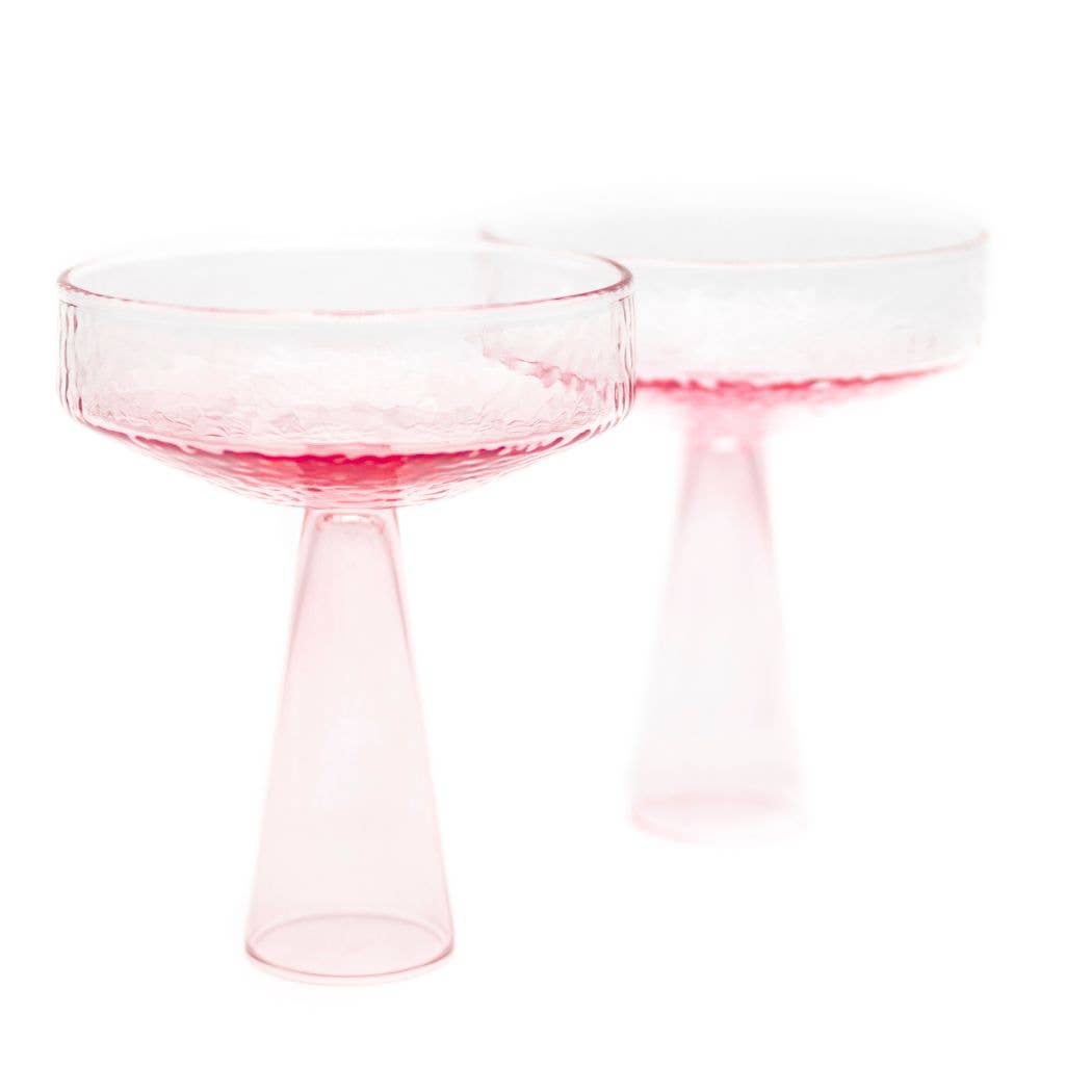Champagne Coupe Claude | set of 2 | pink
