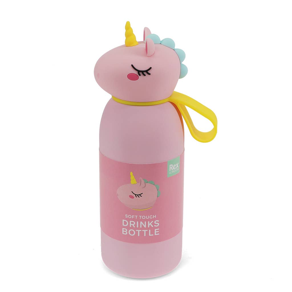 Children's animal head drinks bottle 350ml - Unicorn