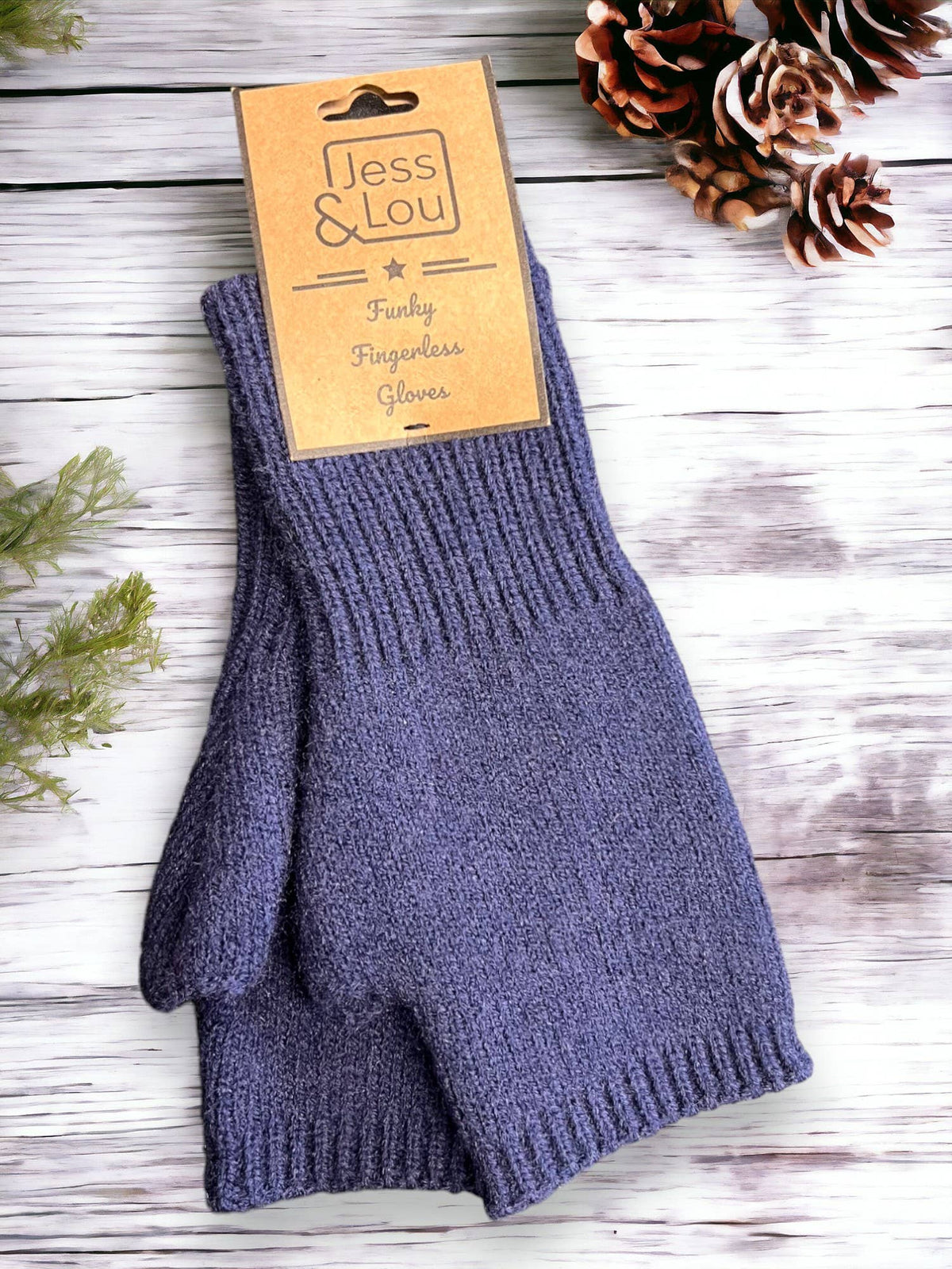 Warm & Classic: Plain Knit Fingerless Gloves: Black