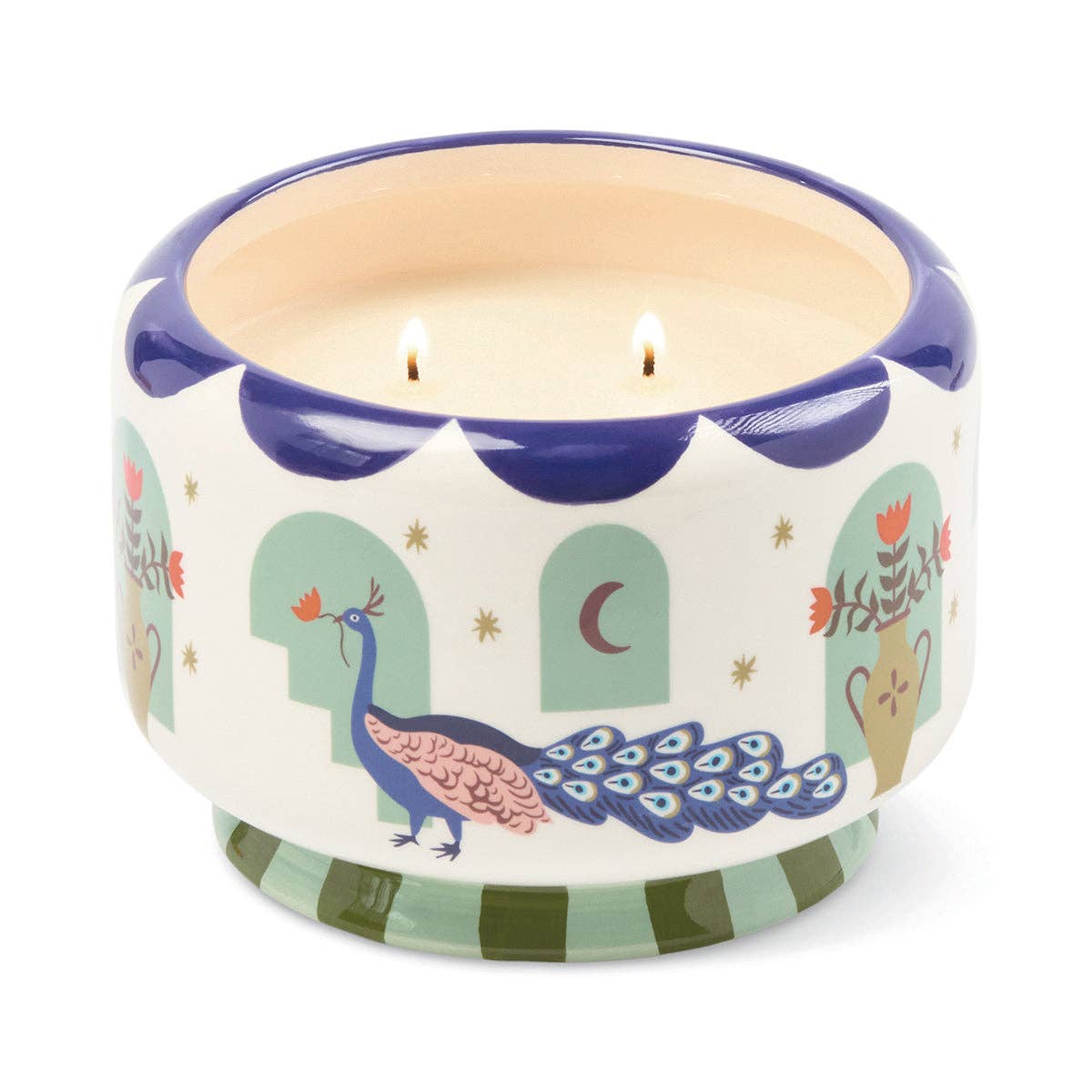Paddywax A Dopo 24oz./680g Peacock Ceramic Candle - Misted Lime