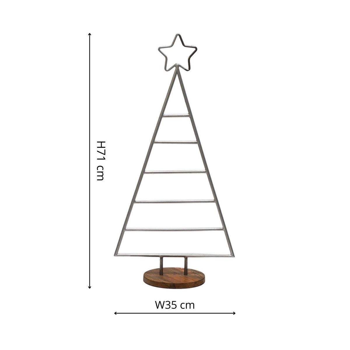 Iron Christmas Tree with Star: Copper