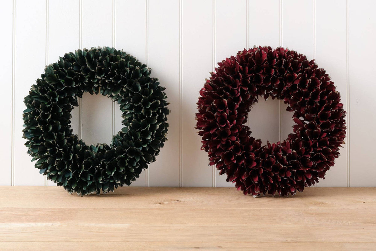 Sparkly Green Christmas Wooden Wreath