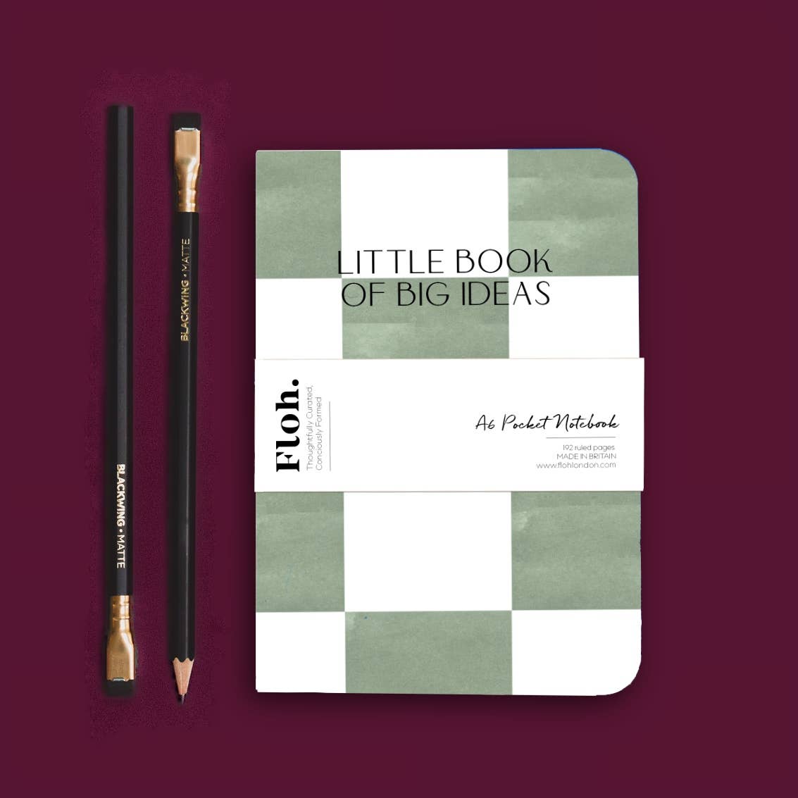 Matcha (Checkerboard) A6 Lined Notebook