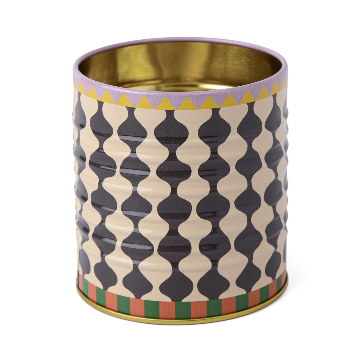 A Dopo Black  White Wavy Storage Tin