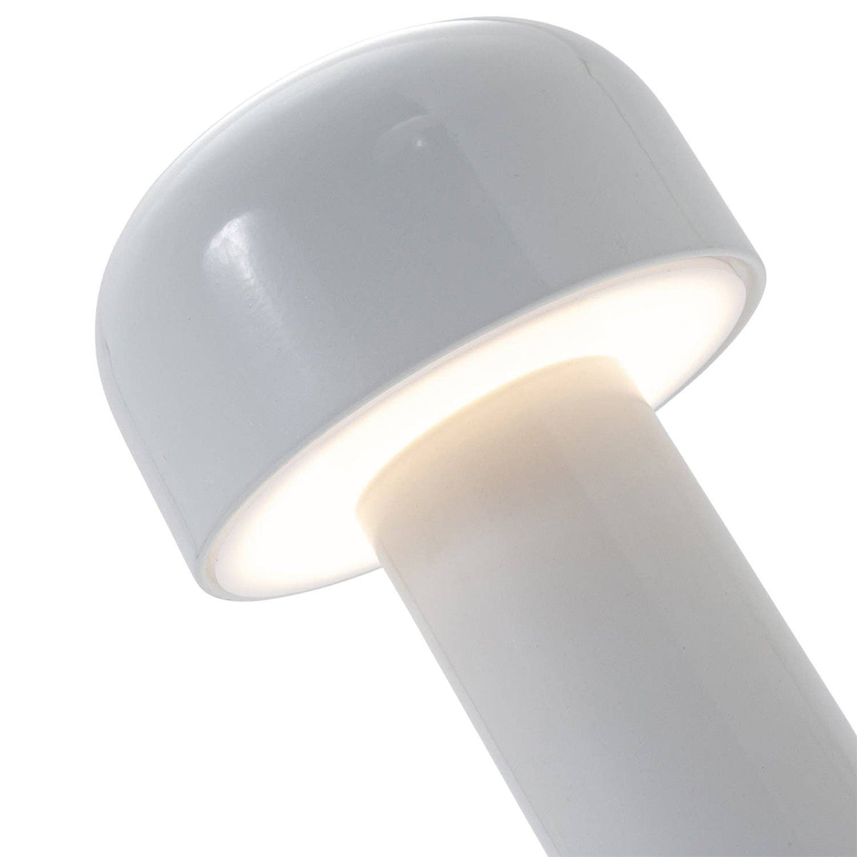 Gloss White Modern Mushroom Style Rechargeable LED Touch Dimmable Table Lamp