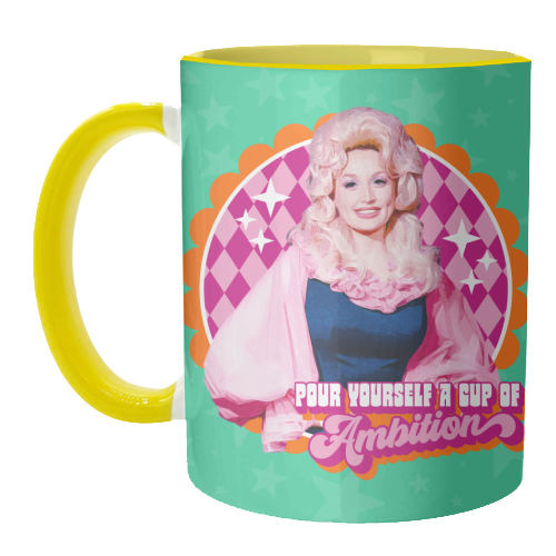 Mugs 'Dolly Pour Yourself a Cup of Ambit: Mug Colour Inner & Handle 11oz - Orange