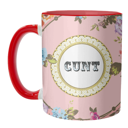 MUGS, SEE YOU NEXT TUESDAY - PINK BY WALLACE ELIZABETH: Mug Colour Inner & Handle 11oz - Pink